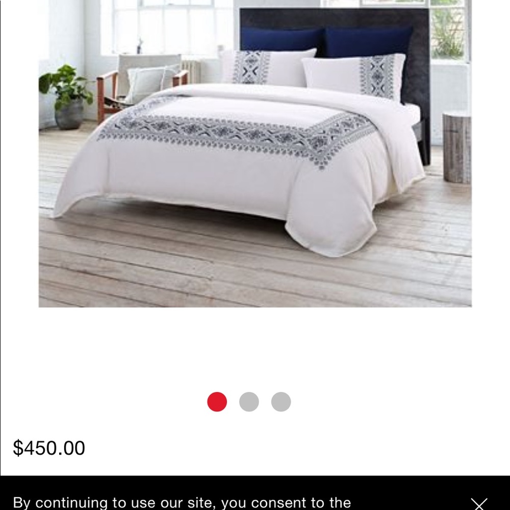 French connection queen comforter and 2 shams